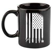Barber Hair Style USA Flag 11oz C Handle Ceramic Mug