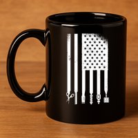 Barber Hair Style USA Flag 11oz C Handle Ceramic Mug