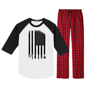 Barber Hair Style USA Flag Raglan Sleeve Pajama Set