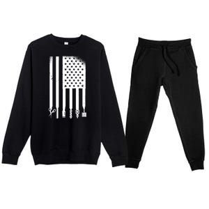 Barber Hair Style USA Flag Premium Crewneck Sweatsuit Set