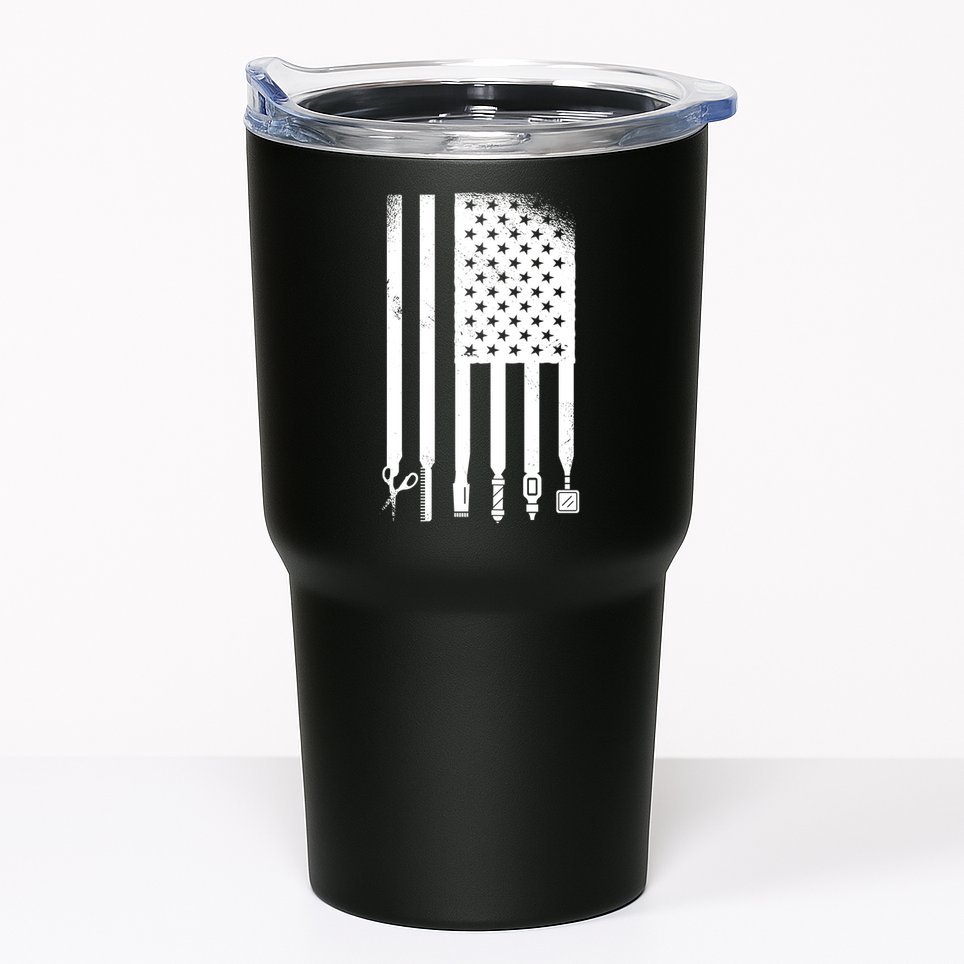 Barber Hair Style USA Flag Tumbler