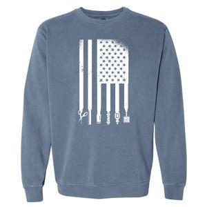 Barber Hair Style USA Flag Garment-Dyed Sweatshirt