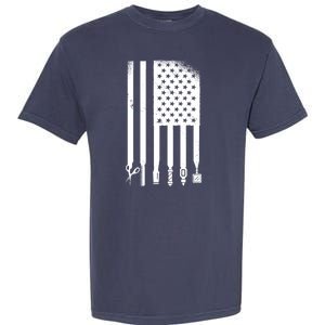 Barber Hair Style USA Flag Garment-Dyed Heavyweight T-Shirt