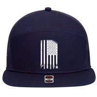 Barber Hair Style USA Flag 7 Panel Mesh Trucker Snapback Hat