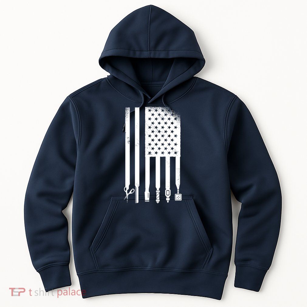 Barber Hair Style USA Flag Hoodie