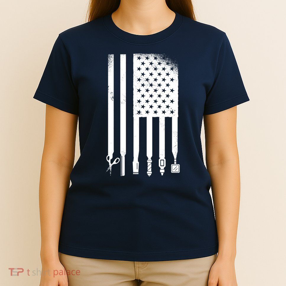 Barber Hair Style USA Flag T-Shirt