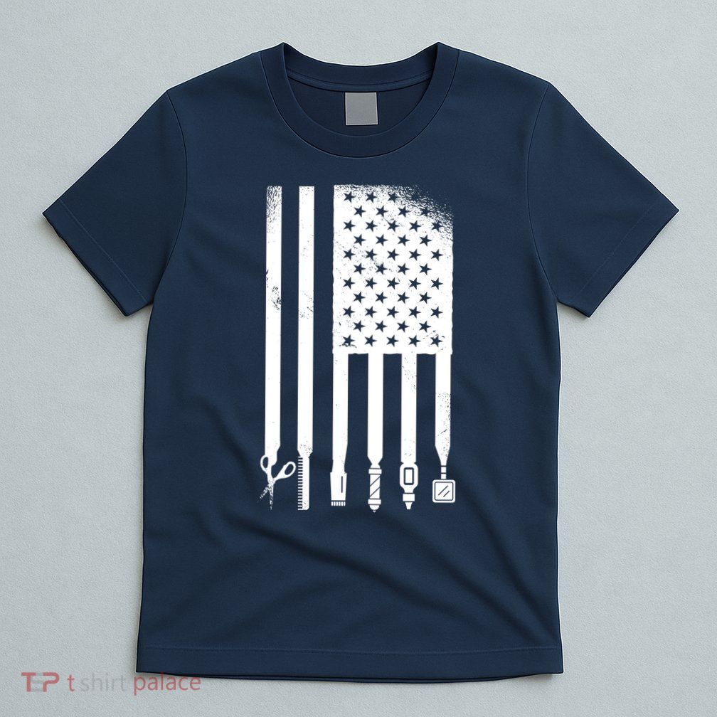 Barber Hair Style USA Flag T-Shirt