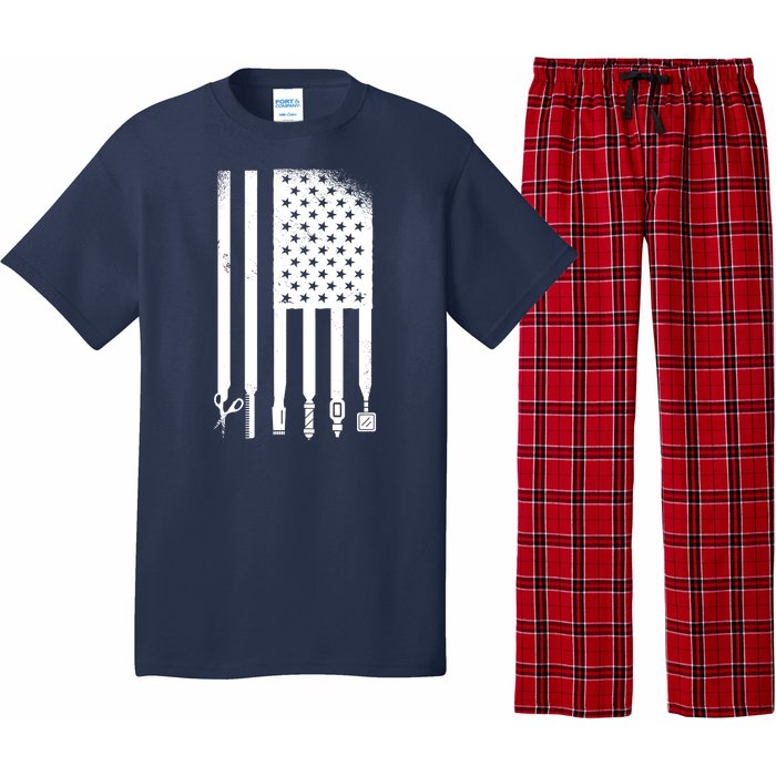 Barber Hair Style USA Flag Pajama Set