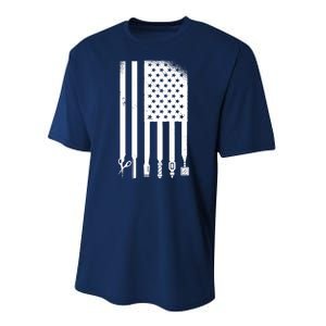 Barber Hair Style USA Flag Performance Sprint T-Shirt