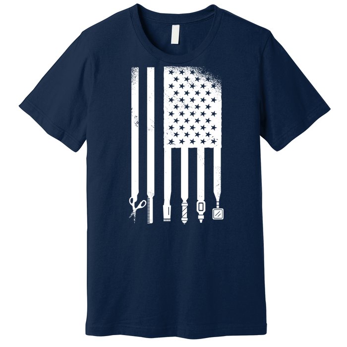 Barber Hair Style USA Flag Premium T-Shirt