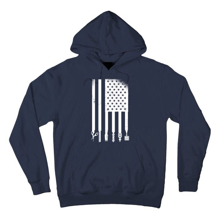 Barber Hair Style USA Flag Tall Hoodie