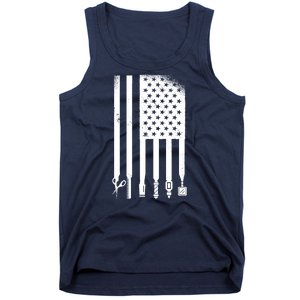 Barber Hair Style USA Flag Tank Top