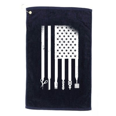Barber Hair Style USA Flag Golf Towel