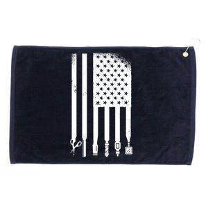 Barber Hair Style USA Flag Grommeted Golf Towel