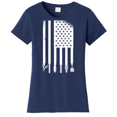 Barber Hair Style USA Flag Women's T-Shirt