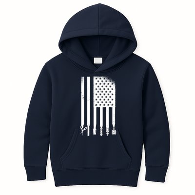 Barber Hair Style USA Flag Kids Hoodie