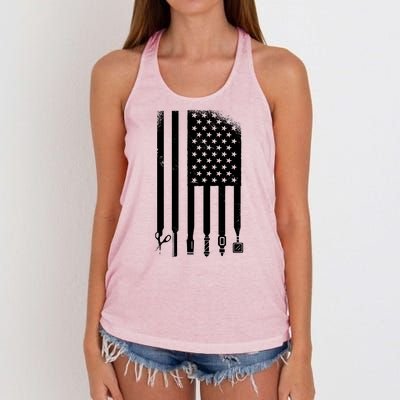 Barber Hair Style USA Flag Women's Knotted Racerback Tank