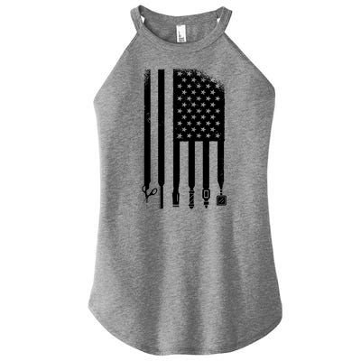 Barber Hair Style USA Flag Women's Perfect Tri Rocker Tank