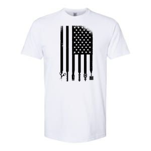 Barber Hair Style USA Flag Softstyle CVC T-Shirt