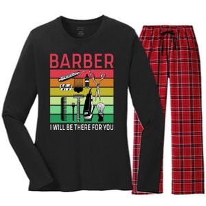 Barber I Will Be There For You Women's Long Sleeve Flannel Pajama Set 