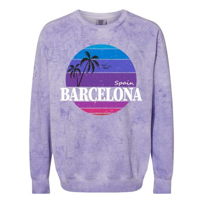  Barcelona Circle Logo Colorblast Crewneck Sweatshirt