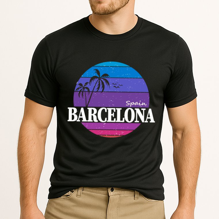  Barcelona Circle Logo Cooling Performance Crew T-Shirt