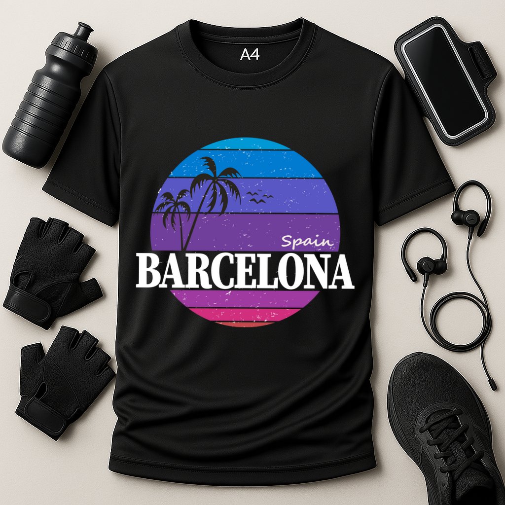  Barcelona Circle Logo Cooling Performance Crew T-Shirt
