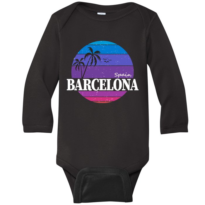  Barcelona Circle Logo Baby Long Sleeve Bodysuit