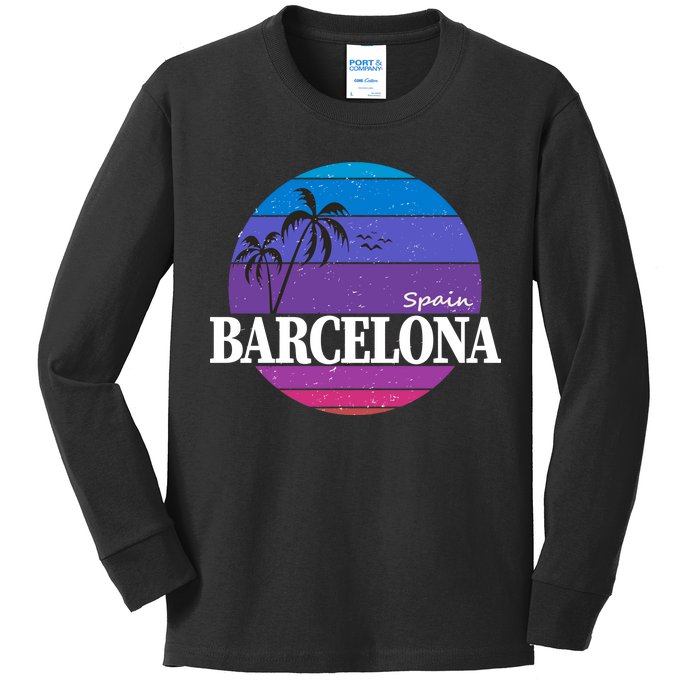  Barcelona Circle Logo Kids Long Sleeve Shirt