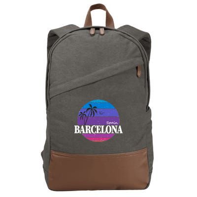  Barcelona Circle Logo Cotton Canvas Backpack