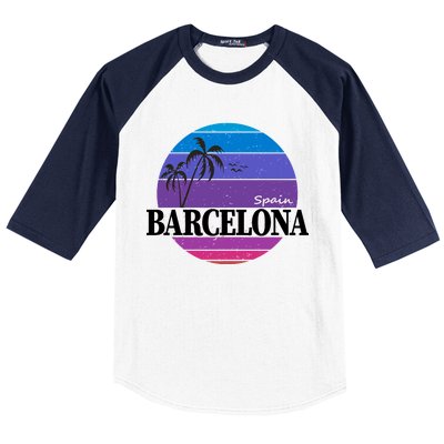  Barcelona Circle Logo Baseball Sleeve Shirt