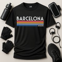 Barcelona Retro 1980's Cooling Performance Crew T-Shirt
