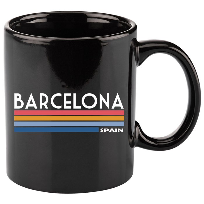 Barcelona Retro 1980's 11oz C Handle Ceramic Mug