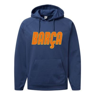 Barcelona Soccer Spain Barca Futbol Performance Fleece Hoodie