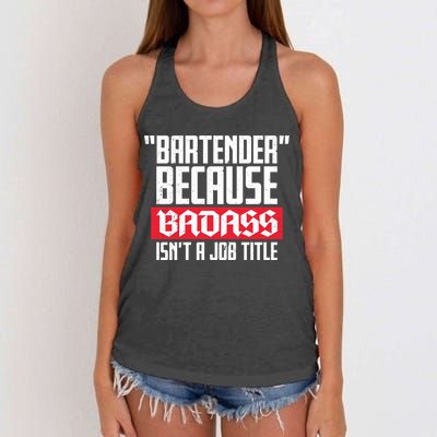 Bartender Because Badass Isn't A Job Title Women's Knotted Racerback Tank