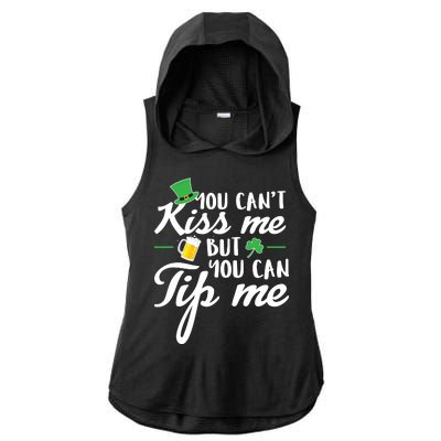 Bartender You Can't Kiss Me But You Can Tip Me Ladies PosiCharge Tri-Blend Wicking Draft Hoodie Tank