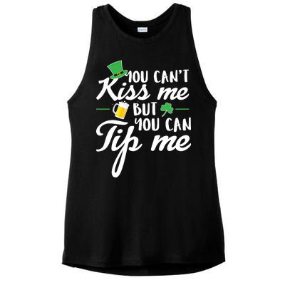 Bartender You Can't Kiss Me But You Can Tip Me Ladies PosiCharge Tri-Blend Wicking Tank