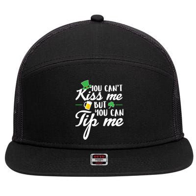 Bartender You Can't Kiss Me But You Can Tip Me 7 Panel Mesh Trucker Snapback Hat