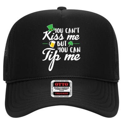 Bartender You Can't Kiss Me But You Can Tip Me High Crown Mesh Back Trucker Hat