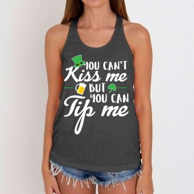 Bartender You Can't Kiss Me But You Can Tip Me Women's Knotted Racerback Tank