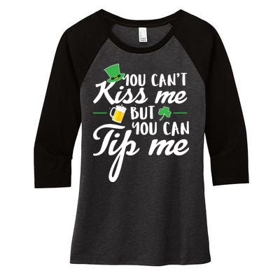 Bartender You Can't Kiss Me But You Can Tip Me Women's Tri-Blend 3/4-Sleeve Raglan Shirt