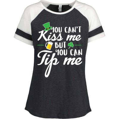 Bartender You Can't Kiss Me But You Can Tip Me Enza Ladies Jersey Colorblock Tee