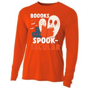 Books Are SpookTacular Halloween Bookworm Book Reading Meaningful Gift Cooling Performance Long Sleeve Crew