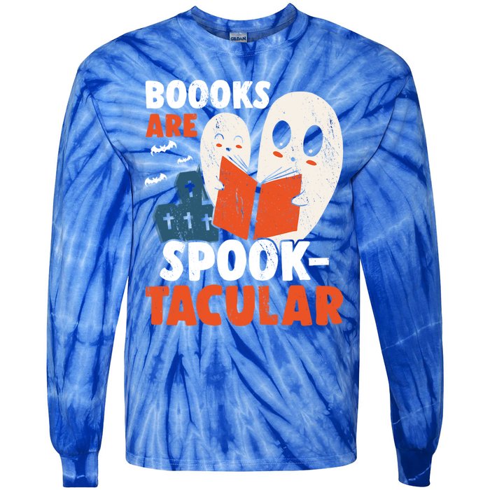 Books Are SpookTacular Halloween Bookworm Book Reading Meaningful Gift Tie-Dye Long Sleeve Shirt