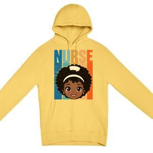 Black Afro Strong Nurse Black History Month Nursing Gift Premium Pullover Hoodie