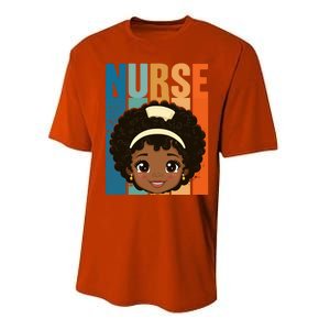 Black Afro Strong Nurse Black History Month Nursing Gift Performance Sprint T-Shirt