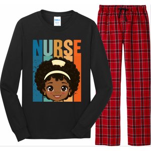 Black Afro Strong Nurse Black History Month Nursing Gift Long Sleeve Pajama Set