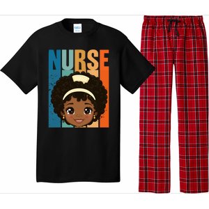 Black Afro Strong Nurse Black History Month Nursing Gift Pajama Set