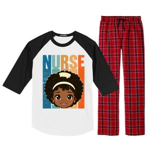 Black Afro Strong Nurse Black History Month Nursing Gift Raglan Sleeve Pajama Set