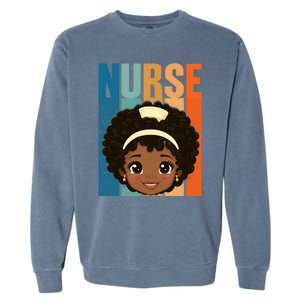 Black Afro Strong Nurse Black History Month Nursing Gift Garment-Dyed Sweatshirt